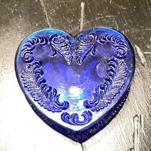 Degenhart Glass Cobalt Blue Art Glass Jewelry Trinket Box 3"